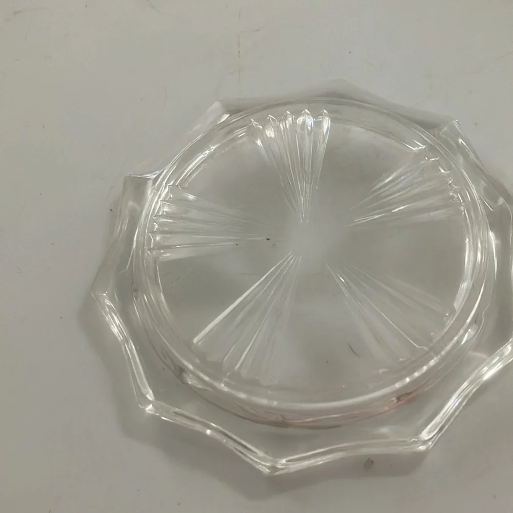 6 Elegant Clear Glass coasters
